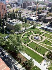 Central Memorial Park and Library buildings in Calgary