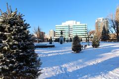 Sunrise over Central Memorial Park, Calgary