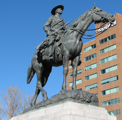 Statue of R.L. Boyle at Central Memorial Park, Calgary