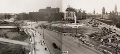 Panorama of Confederation Square with Central Post Office under construction in Ottawa, April 1939