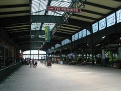 CRR NJ Terminal concourse separated by a fence from unused trackage