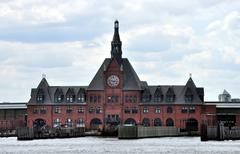 Central Railroad of New Jersey Terminal seen from New York Water Taxi in New York Harbor