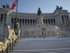 Snow on Vittoriano complex in Rome