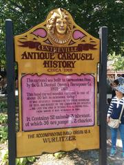 Descriptive plaque of Carousel at Centreville Amusement Park