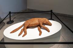 Wicker dog sculpture