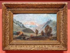 Mountain landscape with Creole figures