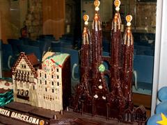 Chocolate replicas of Sagrada Família, Casa Batlló, and Casa Amatller at Museu de la Xocolata