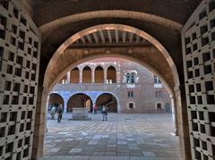 Palau dels Reis de Mallorca courtyard view from the king's courtyard