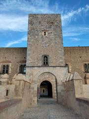 Palau dels Reis de Mallorca main tower and entrance in Perpignan