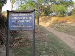 Chandraketugarh ancient mound with ASI notice board in Berachampa, West Bengal