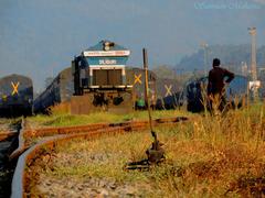 moving train captured in motion