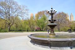 Central Park Cherry Fountain in spring