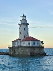 Chicago Harbor Light at dusk