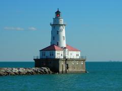 Chicago Harbor Light at Lake Michigan