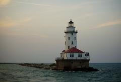 Chicago Harbor Lighthouse during daytime with clear sky