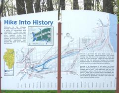 Informative sign with a detailed map at Chicago Portage National Historic Site