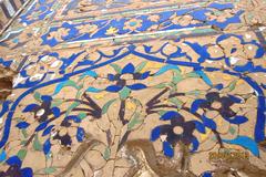 Damaged pietra dura inlay work at Chini Ka Rauza