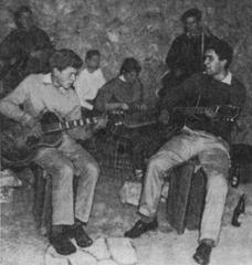 The Alcove Skiffle Group performing in the Chislehurst Caves in 1957