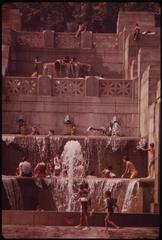 Cooling off in a fountain near Philadelphia Museum of Art