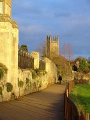 Merton and Magdalen Colleges with Christ Church Meadow on a winter day