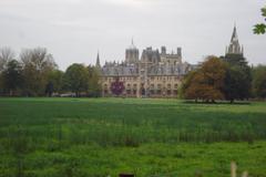 View of Christ Church, Oxford across Christ Church Meadow from River Cherwell