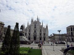 Duomo di Milano at sunset with a golden hue