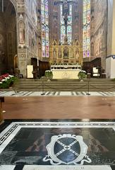 Nave of Basilica di Santa Croce in Florence, Italy