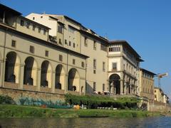 Uffizi Gallery viewed from the river in Florence