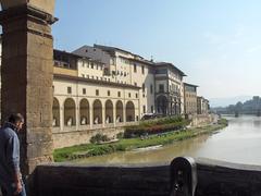 banks of the Arno River from Ponte Vecchio in Florence