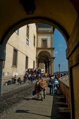 Passage below the Vasari Corridor in Florence connecting Ponte Vecchio with Uffizi