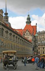 Fürstenzug porcelain mural in Dresden on the Residenzschloss north wall