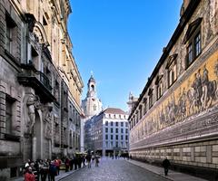 Dresden Augustusstraße with Ständehaus and Fürstenzug