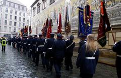 7th International Florianstag festival in Dresden with public firefighter parade