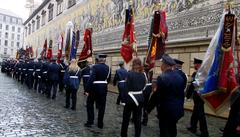 7th International Florianstag in Dresden public parade of the Dresden Fire Department