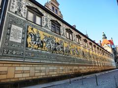 Der Fürstenzug in Dresden, the world's largest porcelain artwork depicting a procession of rulers