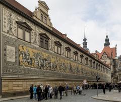 Fürstenzug mural on Augustusstrasse in Dresden, Germany