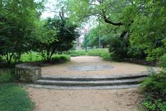 entrance to Coker Arboretum at UNC Chapel Hill facing Cameron Ave in summer 2023