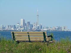 Downtown view from a bench in Colonel Samuel Smith Park