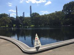 Conservatory Water in Central Park with model sailboats and people enjoying a sunny day