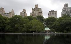 Boating Lake in Central Park with boats and people on a sunny day