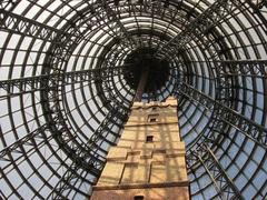 Cone roof above the shot tower at Melbourne Central Shopping Centre