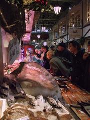 Christmas fish stall at Covered Market in Oxford