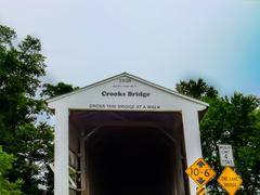 Front view of Crooks Covered Bridge in Indiana