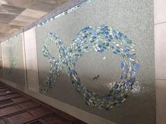 Mosaic of clay fish created by Jacksonville children at Cummer Museum