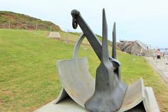 Hall-type anchor from the frigate F74 Asturias at La Peñona, Salinas Beach, Spain