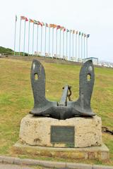 Anchor donated by Barranquilla at Salinas Beach, Asturias