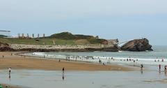 La Peñona at the west end of Playa de Salinas in Castrillón, Asturias