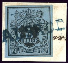 1851 Hannover kingdom stamp 1/15 thaler