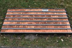 Name plates in memory of Soviet prisoners of war who died in the Bergen-Belsen camp