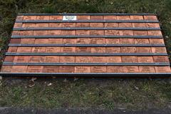 name plates in memory of Soviet prisoners of war at Bergen-Belsen